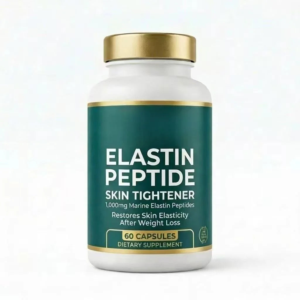 Elastin Peptide Skin Tightener, 1000mg Marine Elastin for Skin Elasticity & Firming After Weight Loss, 60 Capsules