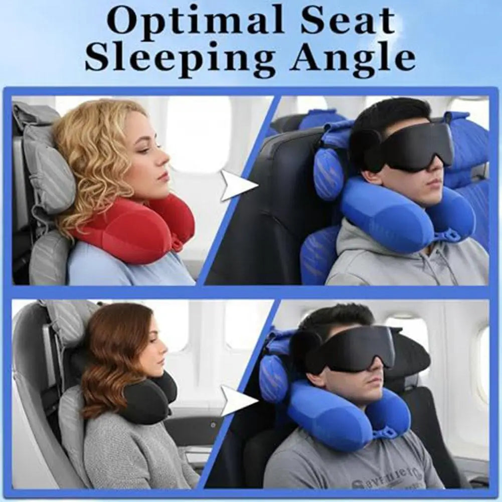 3D Contoured Travel Pillow 100% Blackout Zero Eye Pressure Sleeping Mask  Airplane