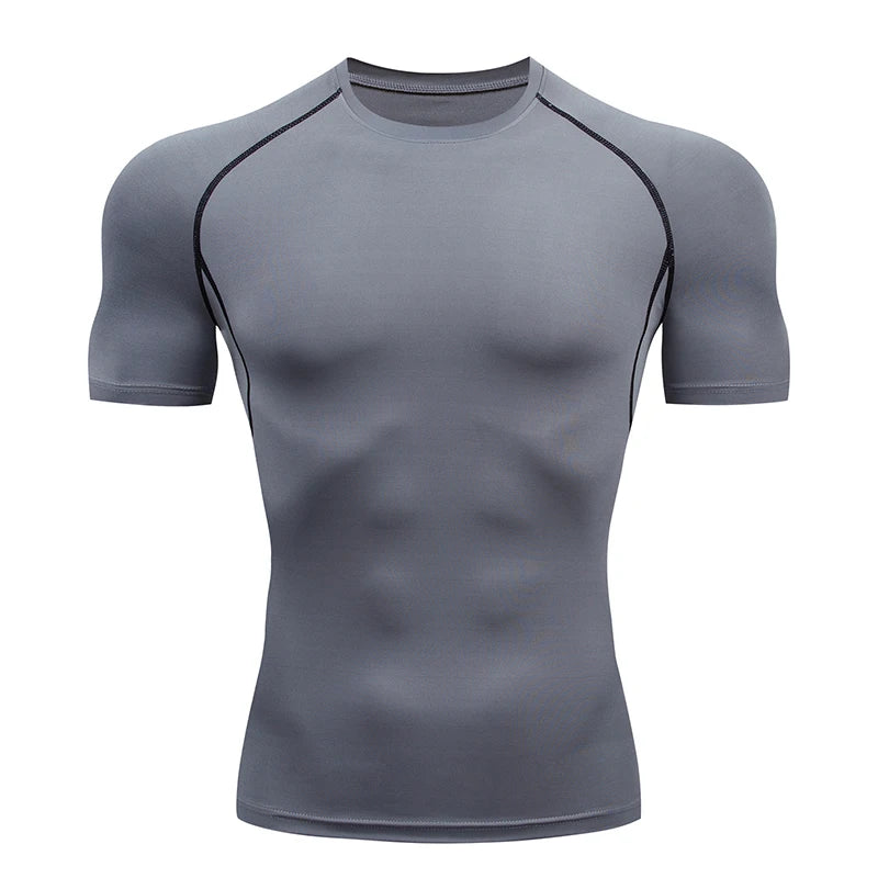 Men Gym Sport T-shirt Compression Elastic T Shirt