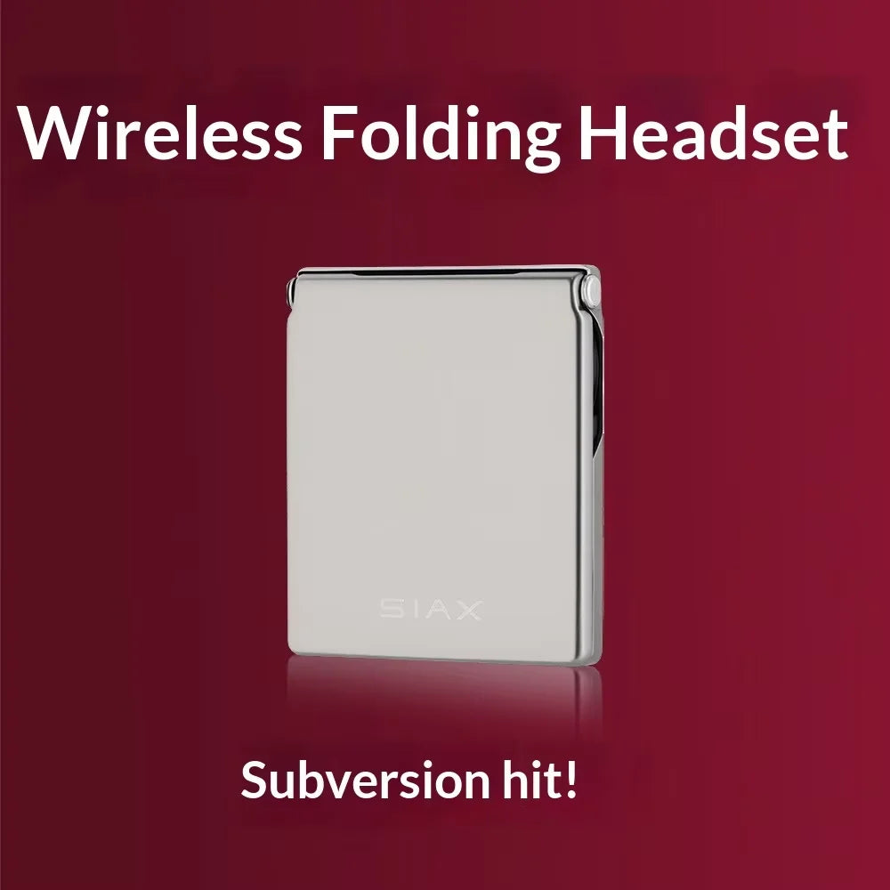 Coselan Fold Ultra-Thin Foldable In-ear Earphones Bluetooth Paper-Thin Portable Headset 2in1 Clip-On Phone Case with Earphones Gift