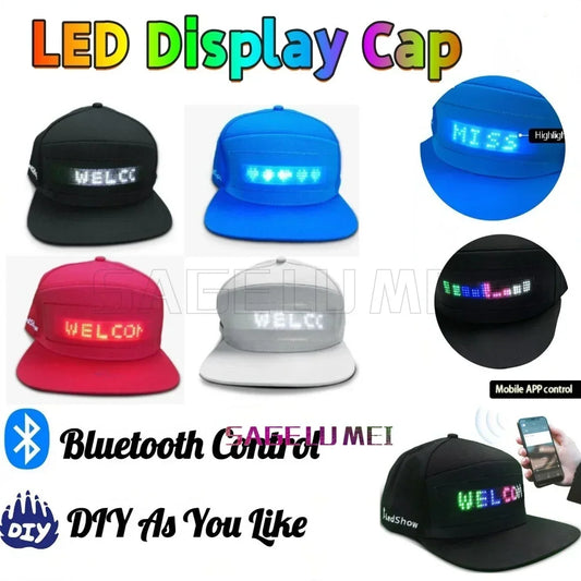 USB Rechargeable Bluetooth APP Programmable Baseball Cap