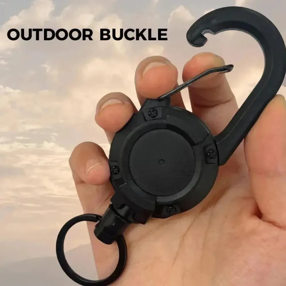 Strong Retractable Key Holder with Steel Cable, Belt Clip, and 360° Swivel