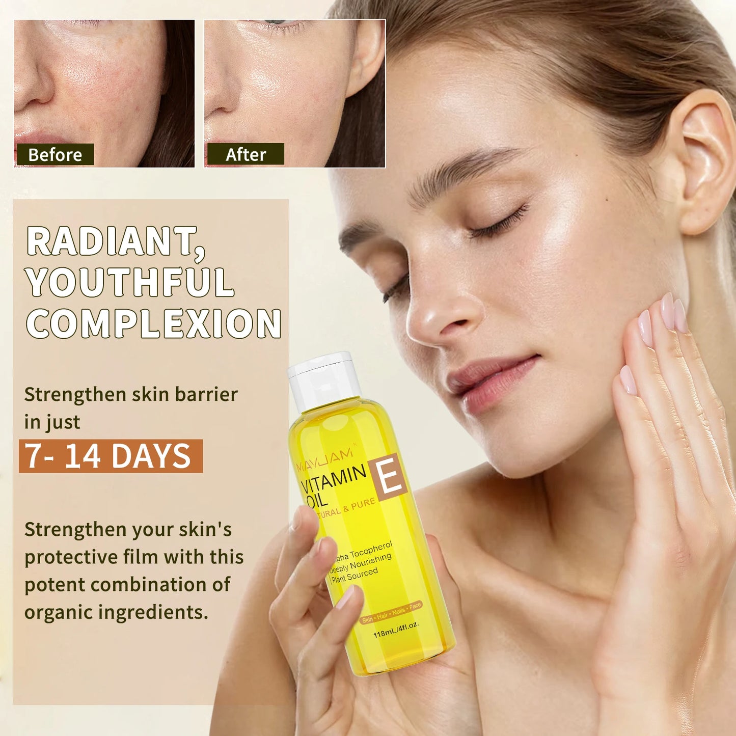Natural & Pure Vitamin E Face  Oil Skincare Moisturizing