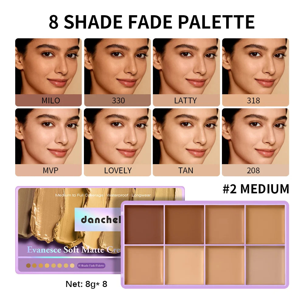 8 Shades Cream Concealer Palette Full Coverage Tattoo Cover Up Cream Contour Dark Spots