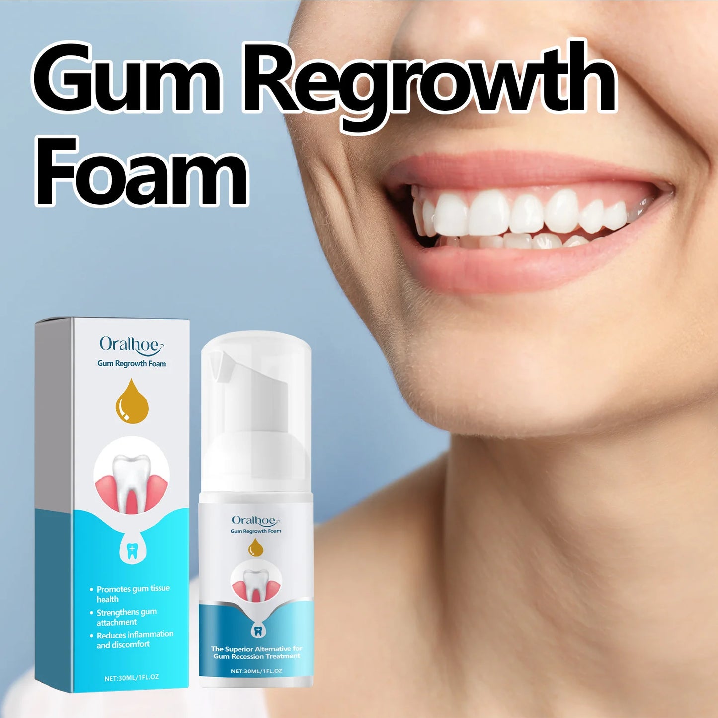 Gum Regrowth Foam Repair Gingival Teeth Whiten Remove
