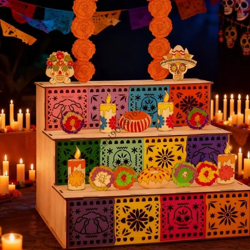 Day of Dead Ofrenda Box Altar For Ancestor Memorial Displays Ornament X7AB
