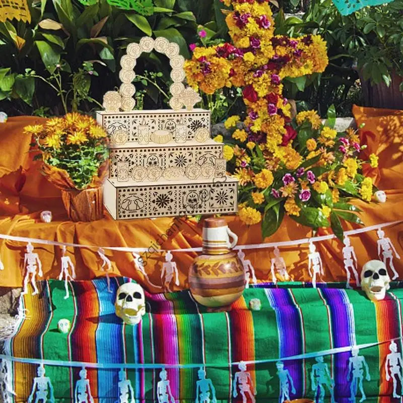 Day of Dead Ofrenda Box Altar For Ancestor Memorial Displays Ornament X7AB
