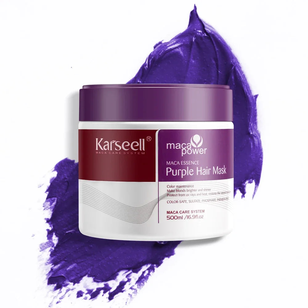 Karseell Purple Hair Mask Purple Shampoo Professional Neutralizes Brass Yellow Tones For Blonde Silver Gray Highlighted Hair