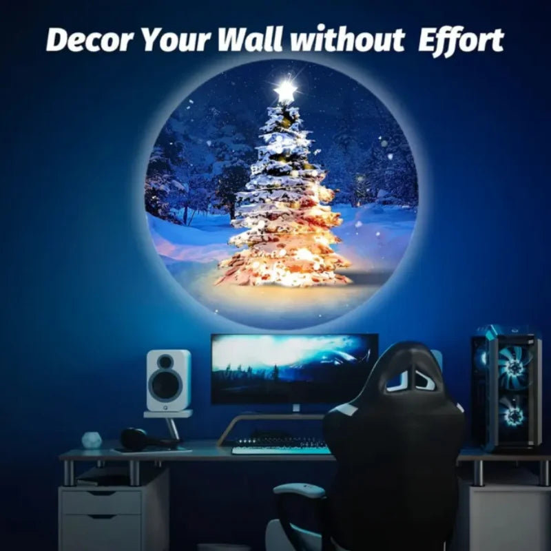 LED Projector Light 3/6/10pcs Projection Patterns- Adjustable Santa Claus Christmas Tree USB Night Light Christmas Decorations