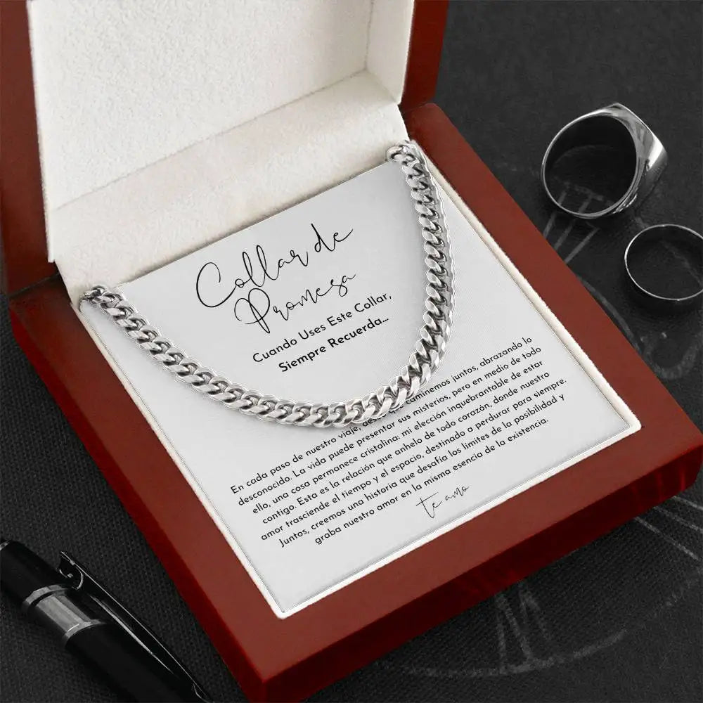 To My Boyfriend Gift Promise Necklace Stainless Steel Cuban Chain Men Man Male Birthday Gifts