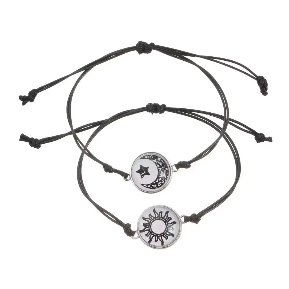 Sun Moon Luminous Bracelet Couple Friendship Rope Chain Gift for Women Men