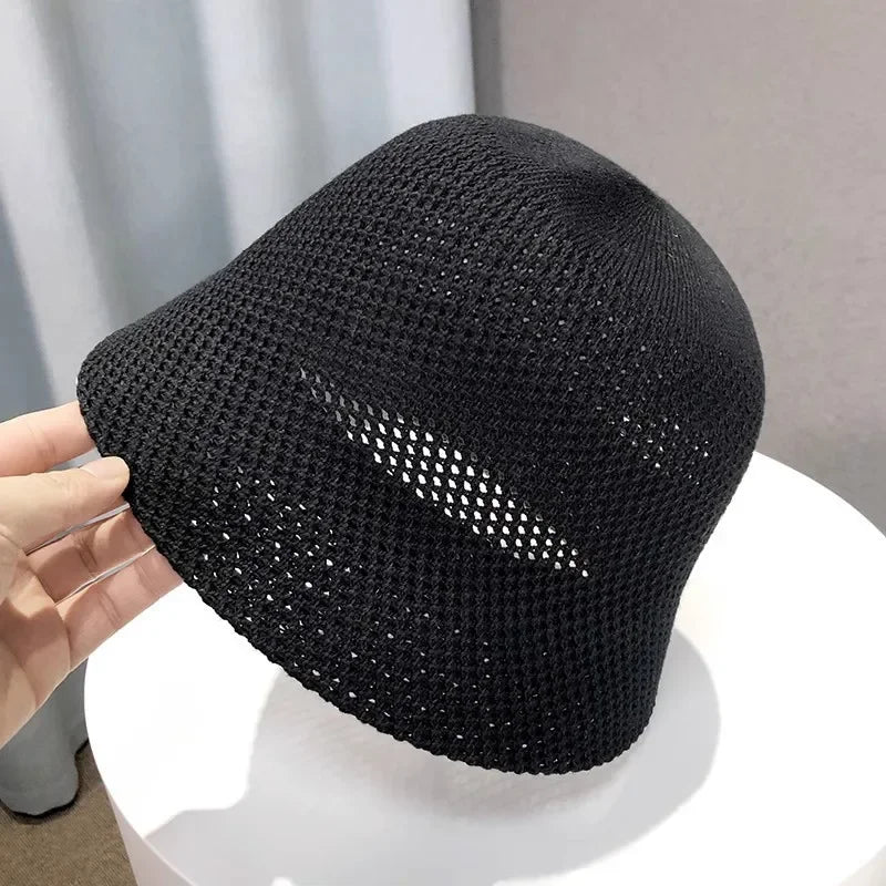 Coselan Women Bucket Hat Summer Hollow Out Thin Breathable