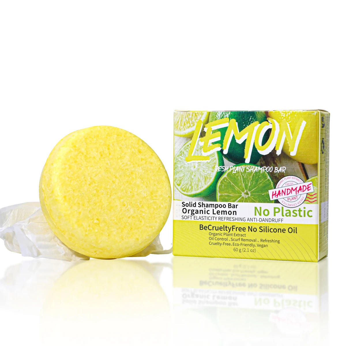 Plant Lemon Solid Shampoo Refreshing Oil Control Shampoo Bar Extraction Dandruff Shampoo Vegan Soap