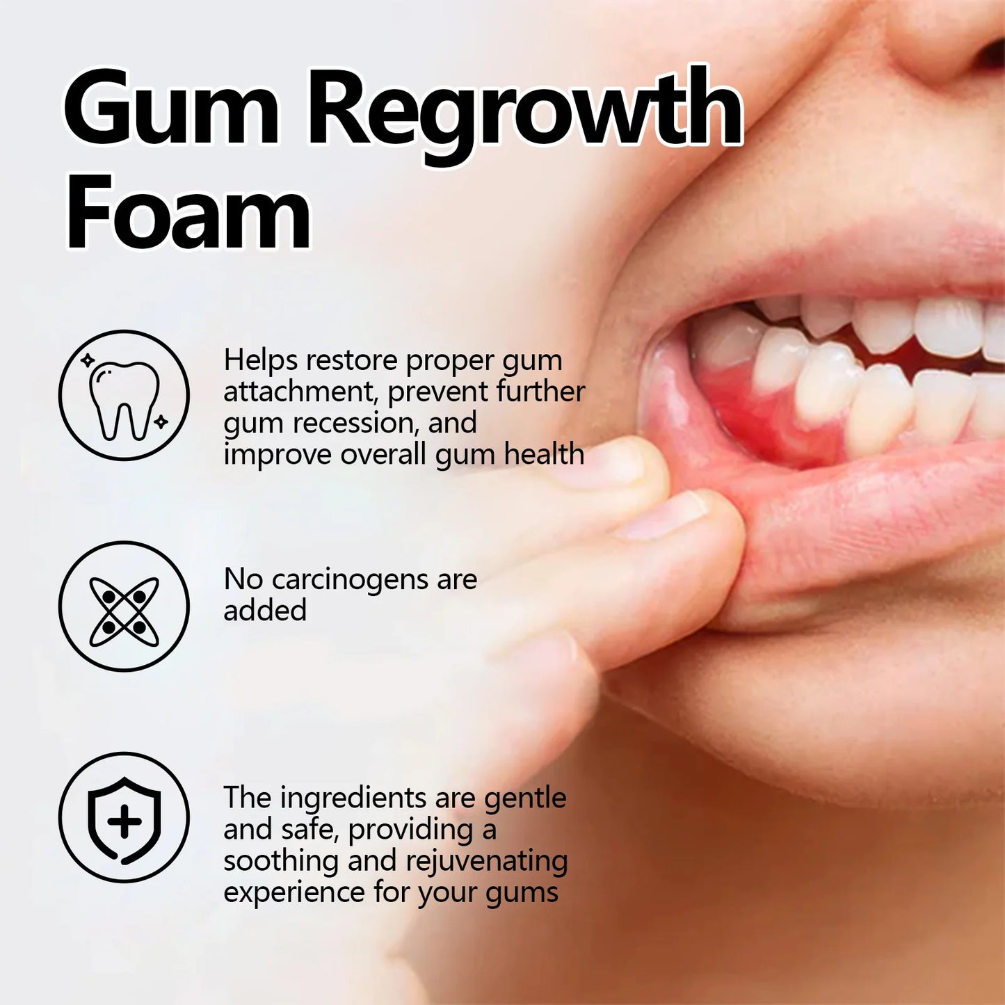 Gum Regrowth Foam Repair Gingival Teeth Whiten Remove