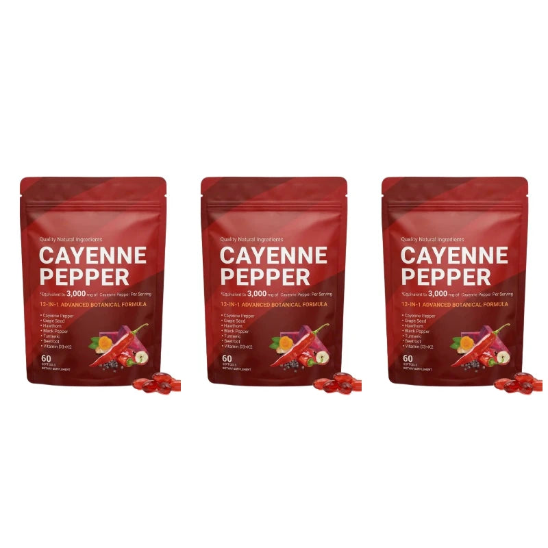 Cayenne Pepper Softgels Supplement with Grape Seed Beetroot Turmeric Vitamins