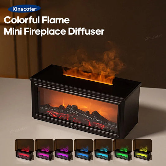 3D Fireplace aroma diffuser Flame Projector Lamp