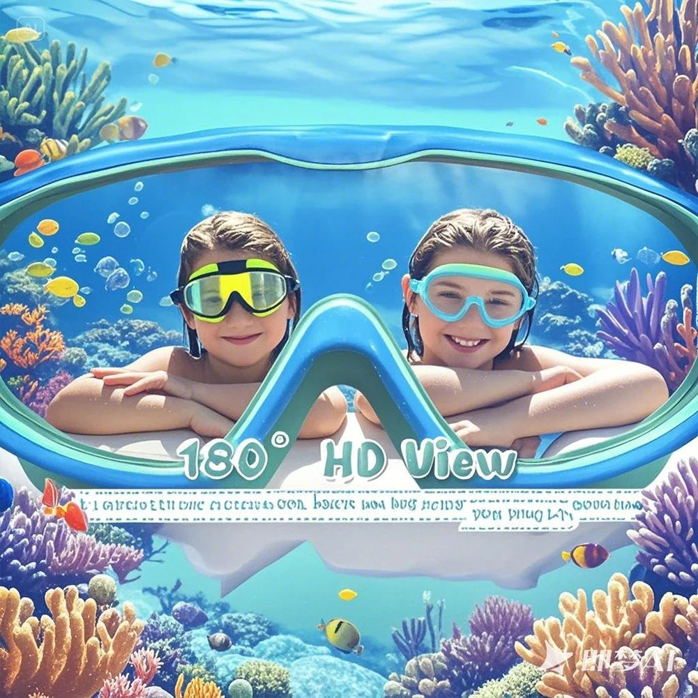 Kids Swim Goggles with Nose Clip & Earplugs, Anti-Fog UV Protection for Boys & Girls Ages 2-15