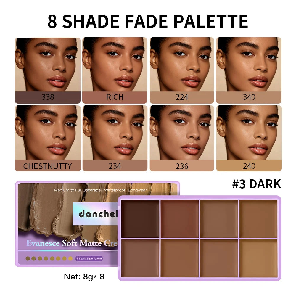8 Shades Cream Concealer Palette Full Coverage Tattoo Cover Up Cream Contour Dark Spots