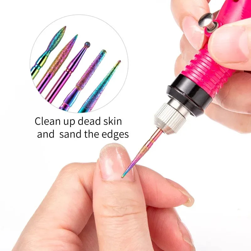 30Pcs Nail Drill Bits Ceramic Diamond Cuticle Efile Carbide Remover