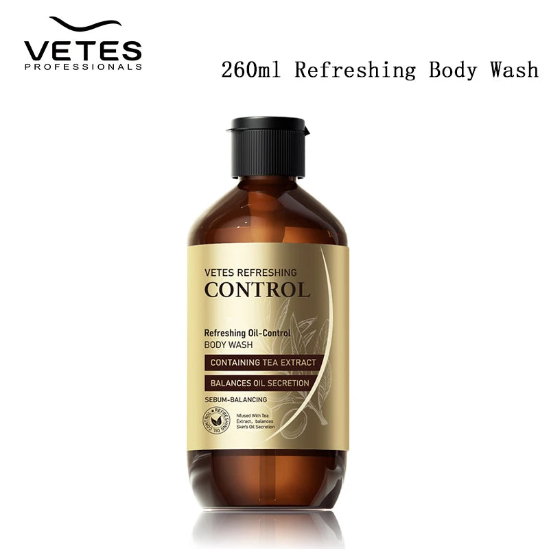 Vetes Shampoo and Shower Gel 260ml Oil-Control Whole Body Cleaning