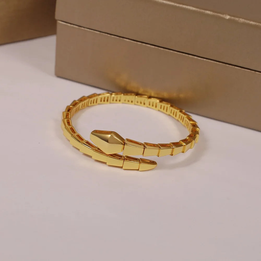 Snake-Shape Women's Bracelet  Luxury Gold