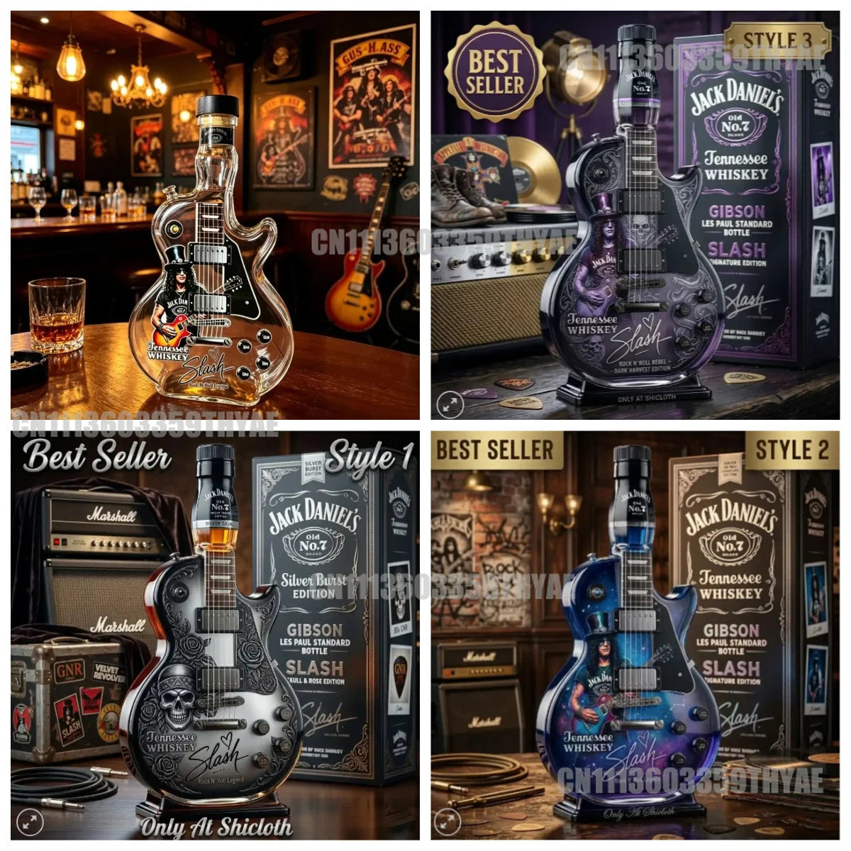 Appetite for Rock Vintage Sunburst Guitar Figurine Spirit Bottle – Unique Collectible Décor & Gift Idea