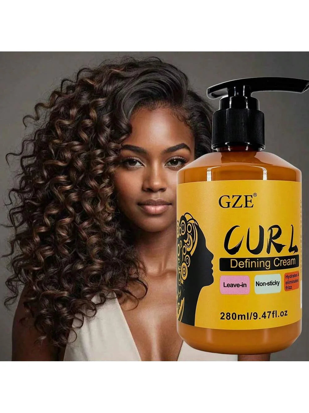 Curl Defining Cream 3 in 1 Leave-in Conditioner Non-sticky Hydrates & Eliminates Frizz Curling Cream