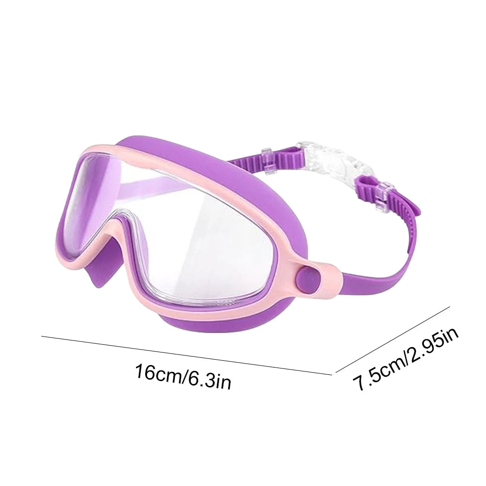 Kids Swim Goggles with Nose Clip & Earplugs, Anti-Fog UV Protection for Boys & Girls Ages 2-15