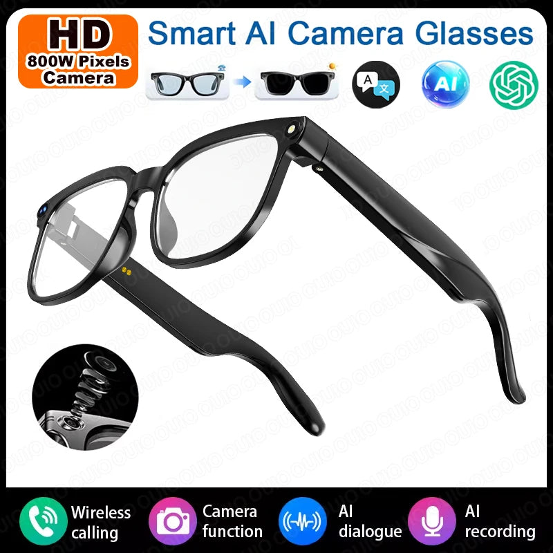 AI Smart Glasses AI Translation Smart Assistant 800W HD Camera Photo Video Recording