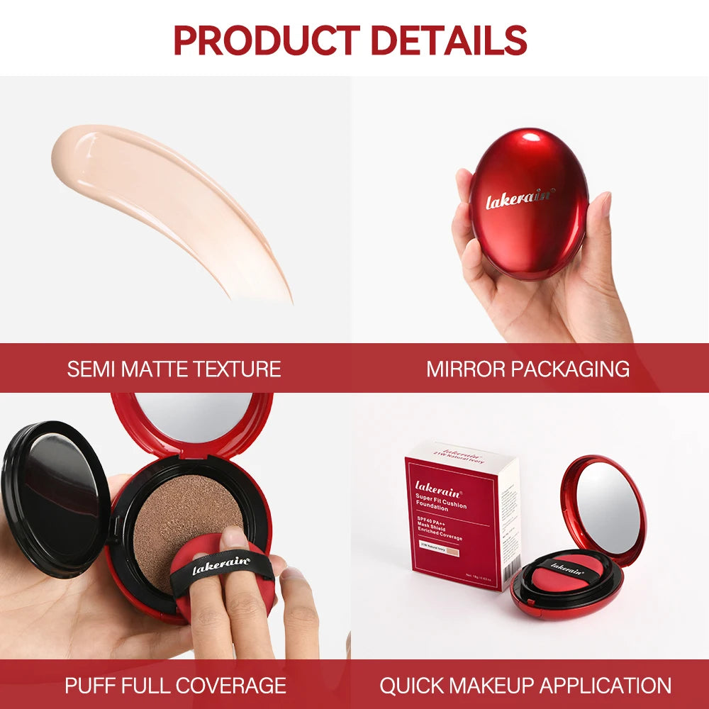 Lakerain Cushion Foundation – Waterproof, Long-Lasting Korean Base Makeup