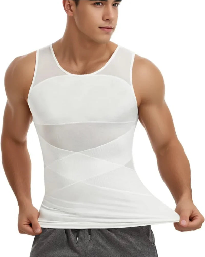 Men's Sleeveless Solid Crew Neck Shapewear Undershirt