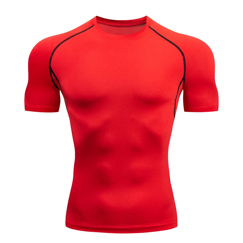 Men Gym Sport T-shirt Compression Elastic T Shirt