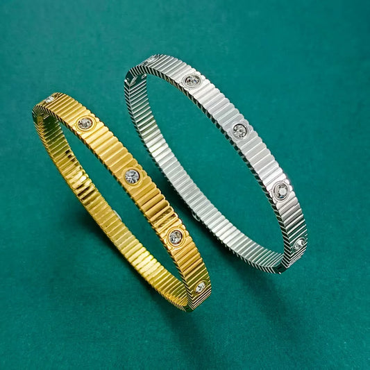 18K Gold Spiral Stripe Bracelet