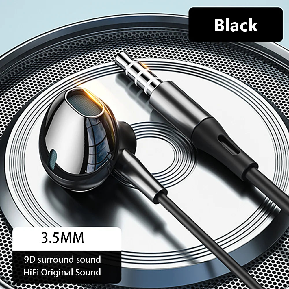 Wired Earphones USB Type C 3.5mm HiFi Headphones Bass Stereo With Volume Control Earbuds For Samsung Galaxy iPhone Huawei Xiaomi