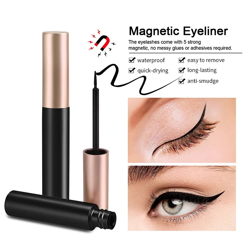 Black Magnetic Eyeliner Glue – Self-Adhesive Liquid Liner for False Lashes