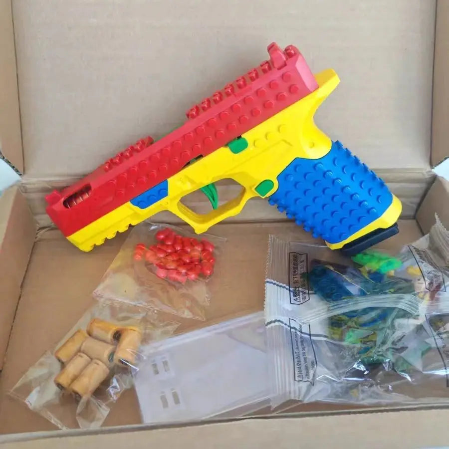 Building Block Pistol Continuous Firing Toy Gun