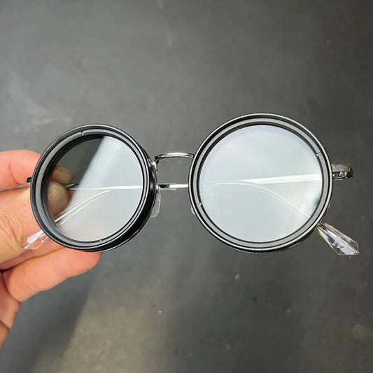 Round Polarized Glasses ND Filter 1-9 Gears Adjustable Sunglasses
