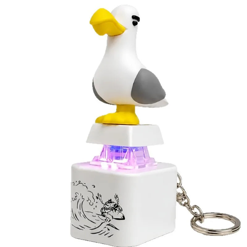 Seagull MINE! Button Keychain-Real Sound & LED Light
