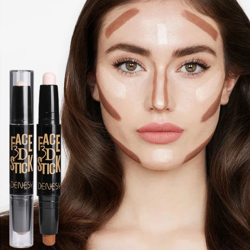 Face Freckles Double Head Concealer Pen Long Lasting White Dark Circles Corrector Contour Eye Stick Pencil