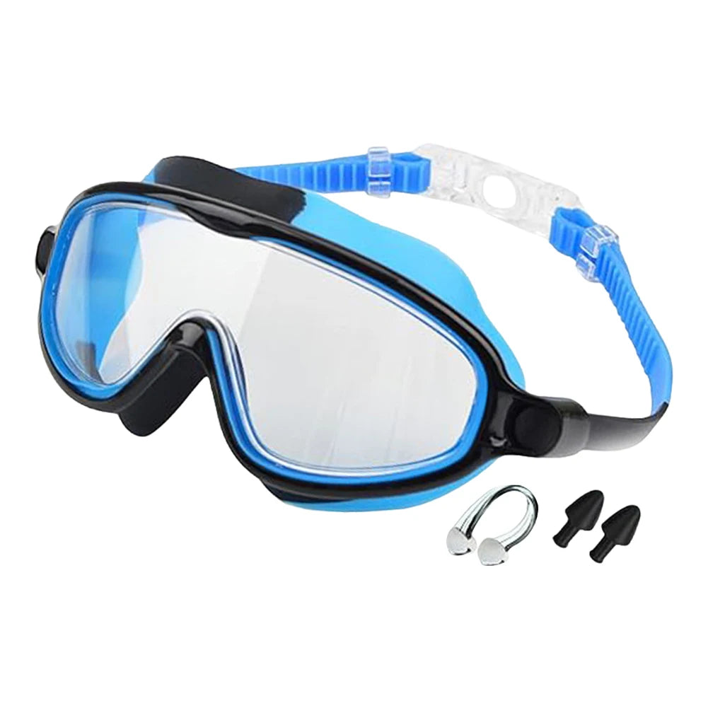 Kids Swim Goggles with Nose Clip & Earplugs, Anti-Fog UV Protection for Boys & Girls Ages 2-15