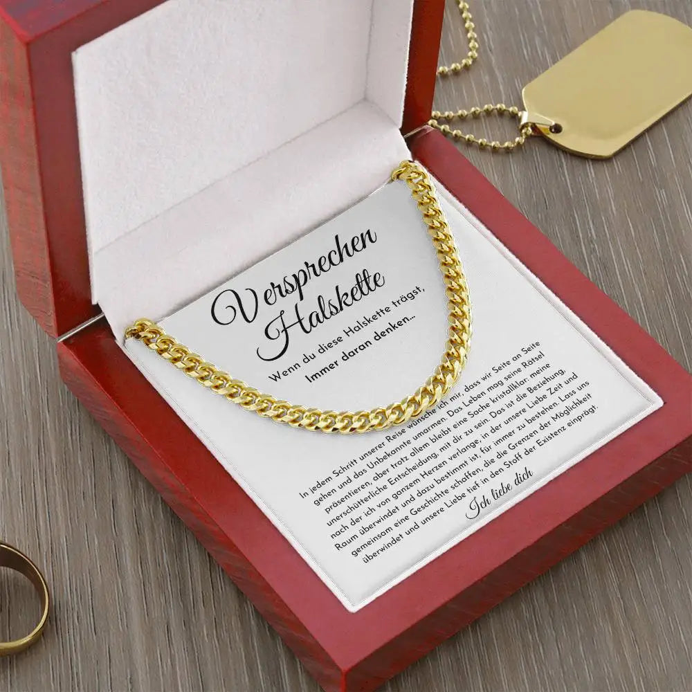 To My Boyfriend Gift Promise Necklace Stainless Steel Cuban Chain Men Man Male Birthday Gifts