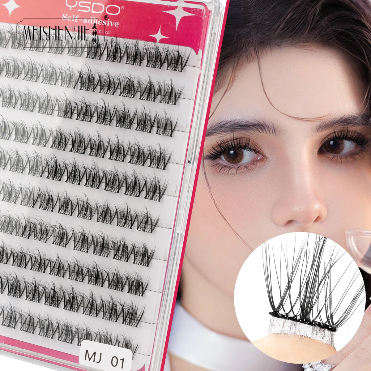 Self-Adhesive Cluster Lashes – 100PCS DIY No-Glue Individual Extensions