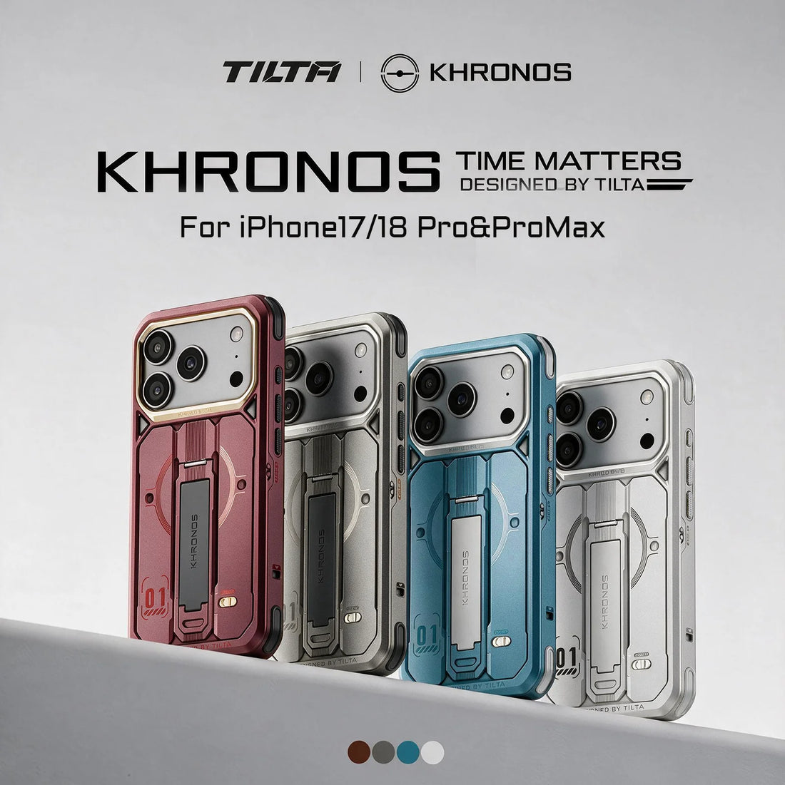 Khronos Core For iPhone 18 Pro/Pro Max Case 17 Pro/Pro Max Interchangeable Magnetic Backplates Kickstand Backplate