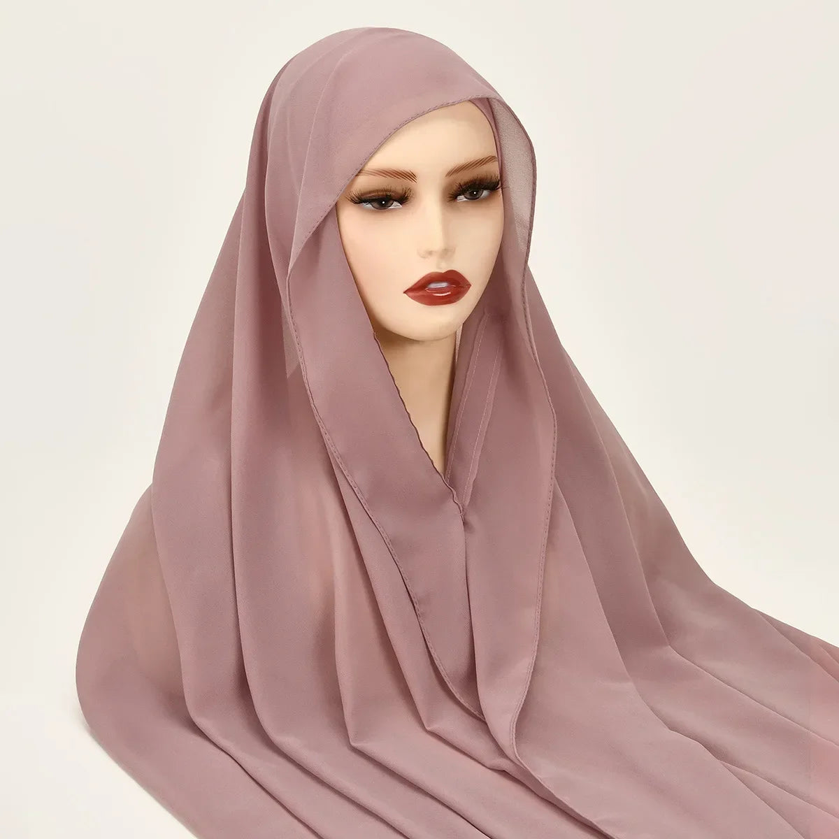 Chiffon Instant Hijab With Bulit-in Magnets Muslim Woman