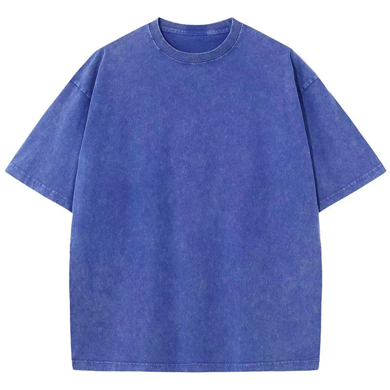 Tshirts for Men Gym Vintage Heavyweight T Shirts Cotton Workout Acid Wash Baggy Tees