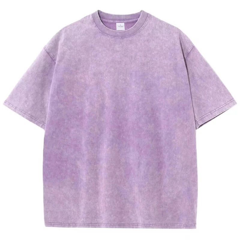 Tshirts for Men Gym Vintage Heavyweight T Shirts Cotton Workout Acid Wash Baggy Tees