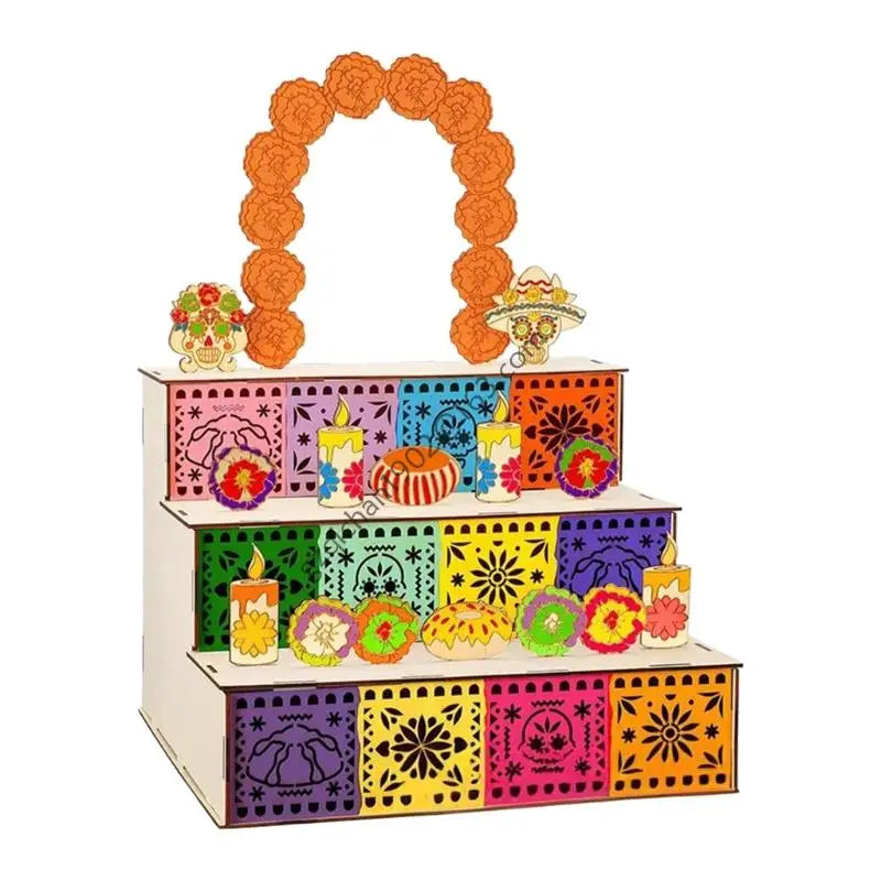 Day of Dead Ofrenda Box Altar For Ancestor Memorial Displays Ornament X7AB