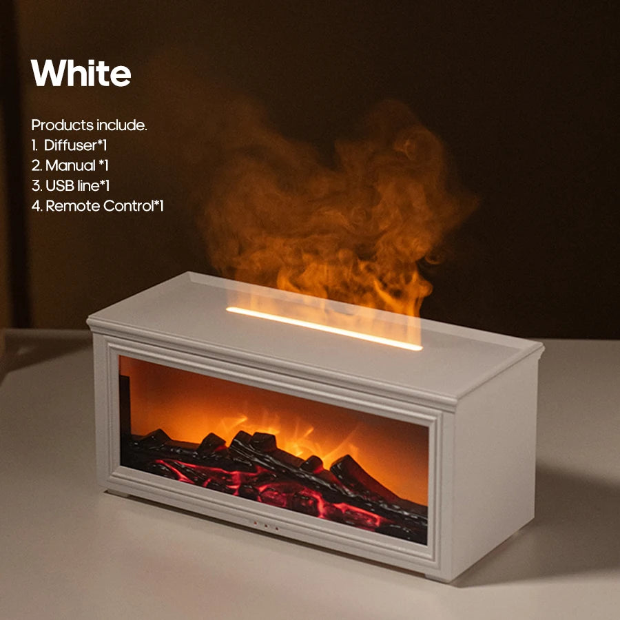 3D Fireplace aroma diffuser Flame Projector Lamp