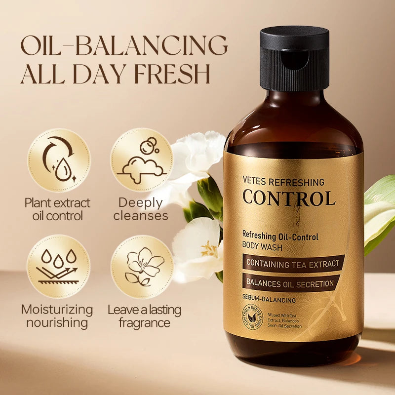 Vetes Shampoo and Shower Gel 260ml Oil-Control Whole Body Cleaning