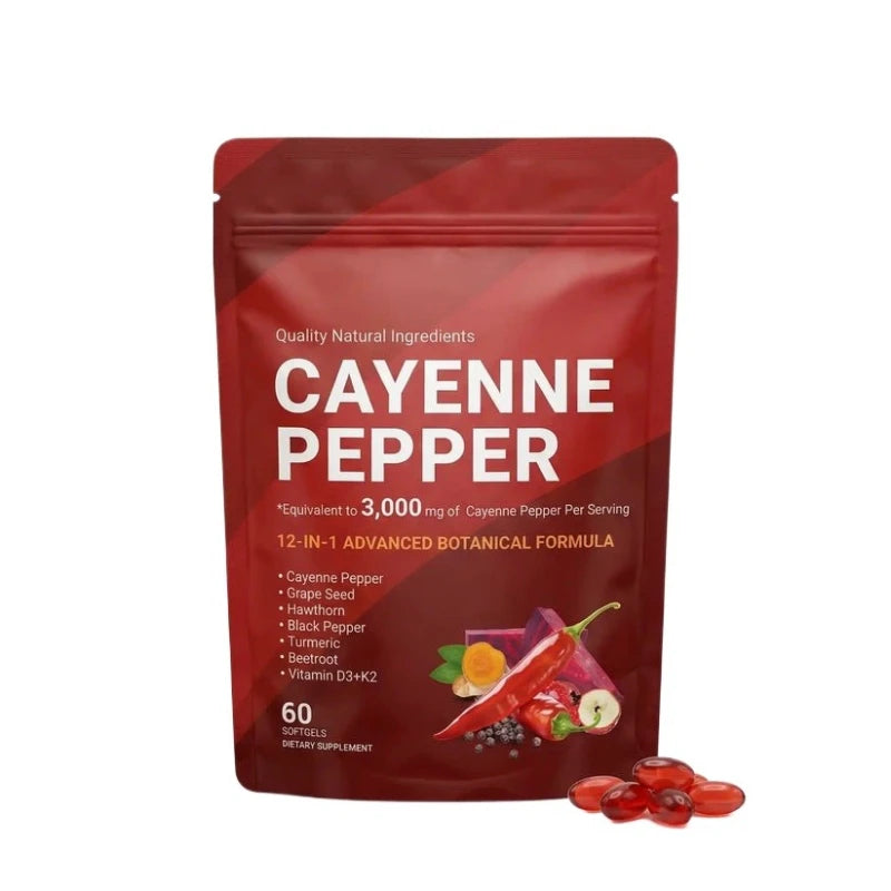 Cayenne Pepper Softgels Supplement with Grape Seed Beetroot Turmeric Vitamins